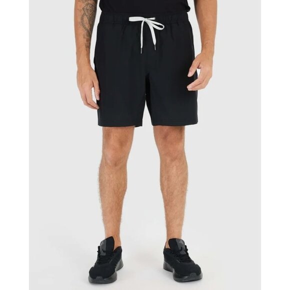 TRUE CLASSIC Black Active Quick Dry Shorts with Liner - Size Medium - Picture 1 of 8